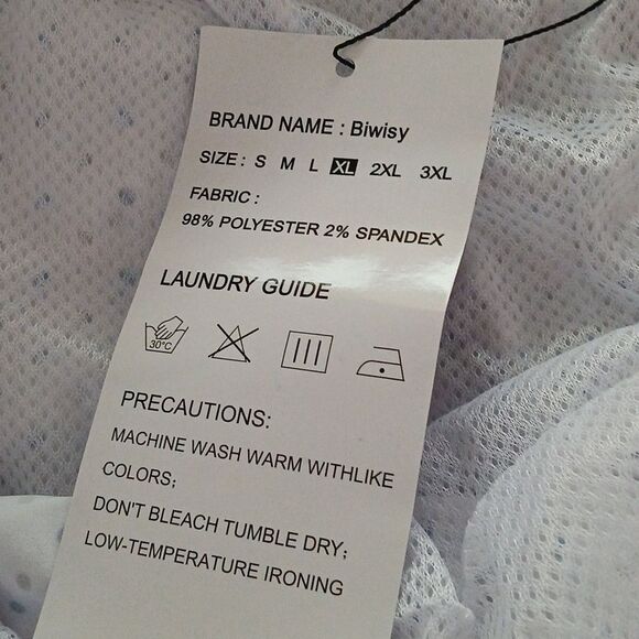 Biwisy white swim trunks swimming suit with tan blue polka dots Sz XL NWT - Picture 5 of 6